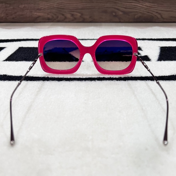 Matsuda M2035 5-Barrel Riveted Hinge Sunglasses DEEP BURGUNDY/PINK CRYSTAL main image 7